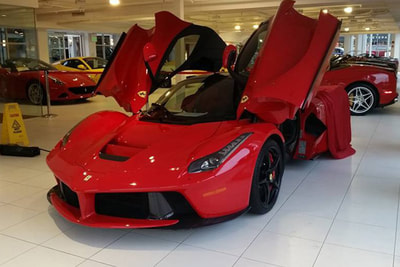 La Ferrari in a showroom 